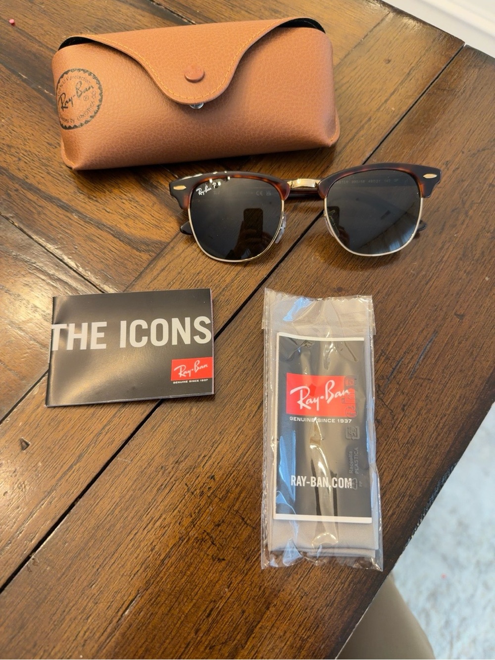 Ray-Ban Clubmaster Sunglasses - Tortoise Frame with Black Lenses